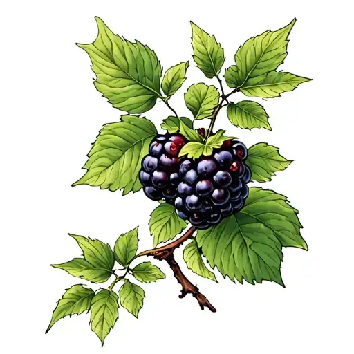 Blackberry Bush On Left Neck
