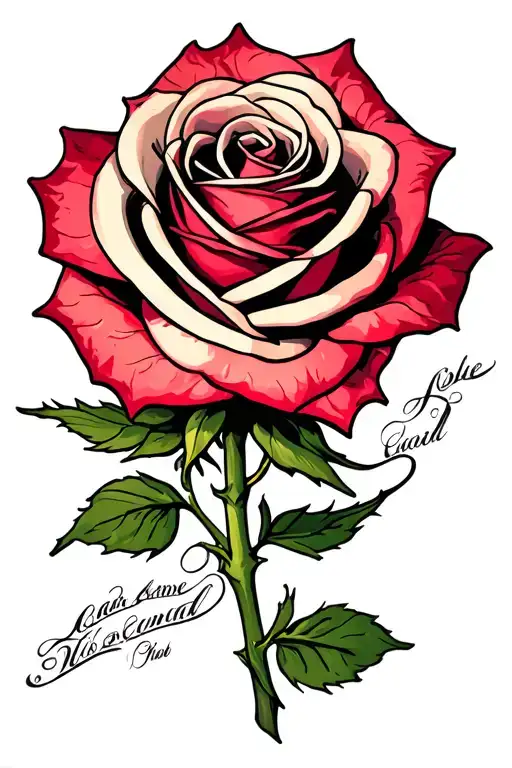 Rose With Names Intertwined