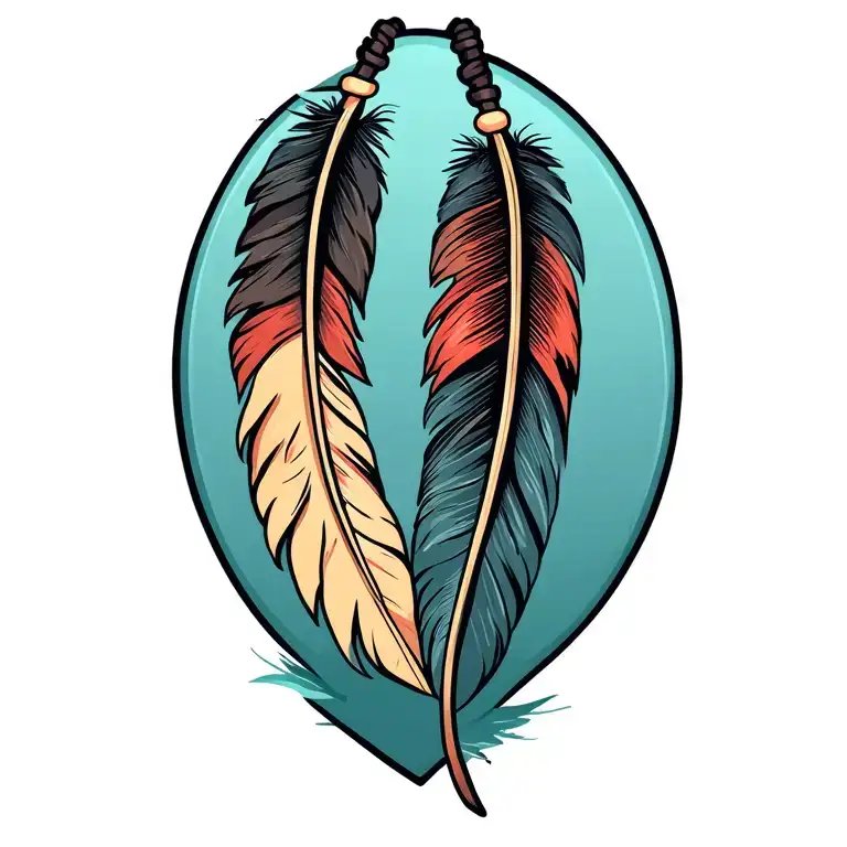 Two Feathers Hanging Pendant