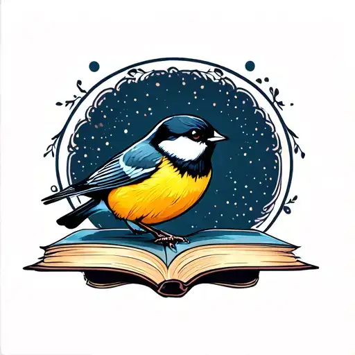Great Tit Sitting On A Book