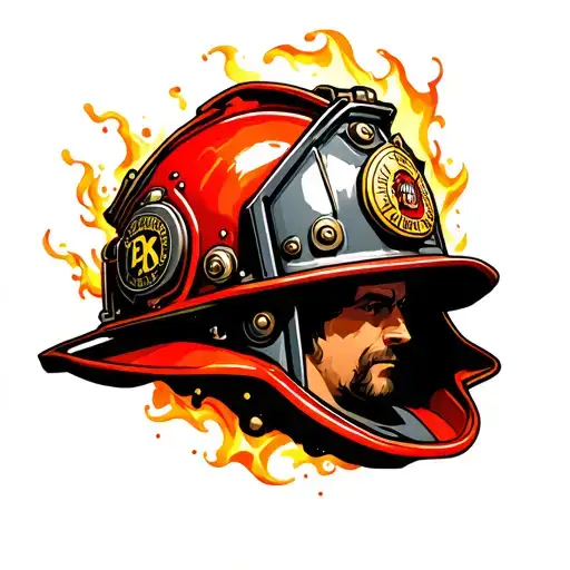Firefighter Helmet Engulfed