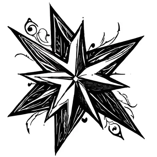 7-Point Star Lineart Simple