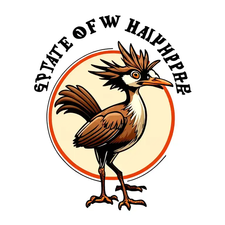 State Of New Hampshire Outline With Road Runner Cartoon In Side