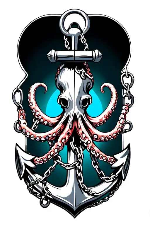 Octopus Anchor With Broken Chain Wrapped