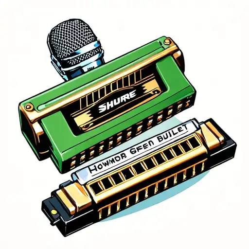 Shure Green Bullet Mic & Hohner Harmonica