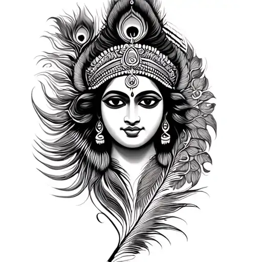 Murugan Vel With Om And Peacock Feather