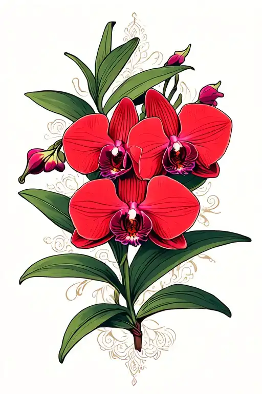 Red Orchid Flower