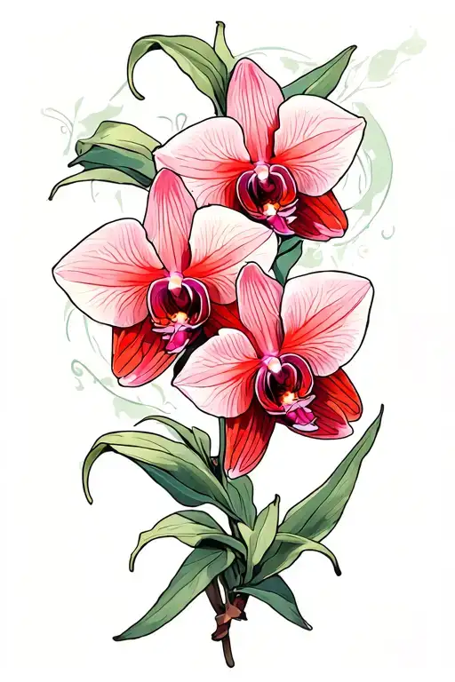 Red Orchid Sleeve And A Subtle