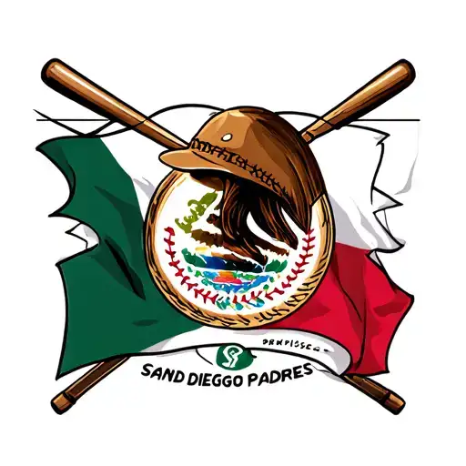 San Diego Padres Logo And Mexican Flag