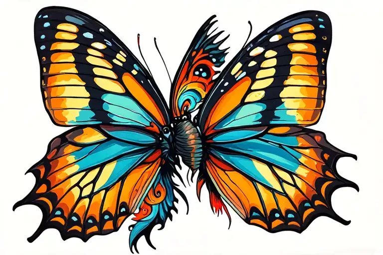 Two Butterflys Souronding A Warriors