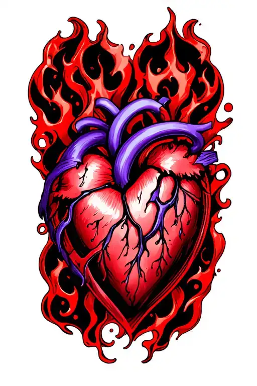 Red Heat And Purple Heart Intertwined