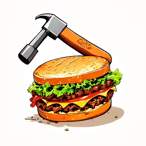 Torta Sandwich About To Get Smashed By A Ball Peen Hammer