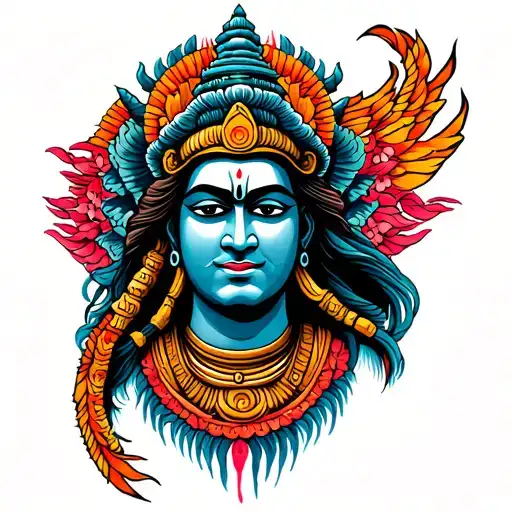 Mt Everest God Shiva With Trisul Horizontal