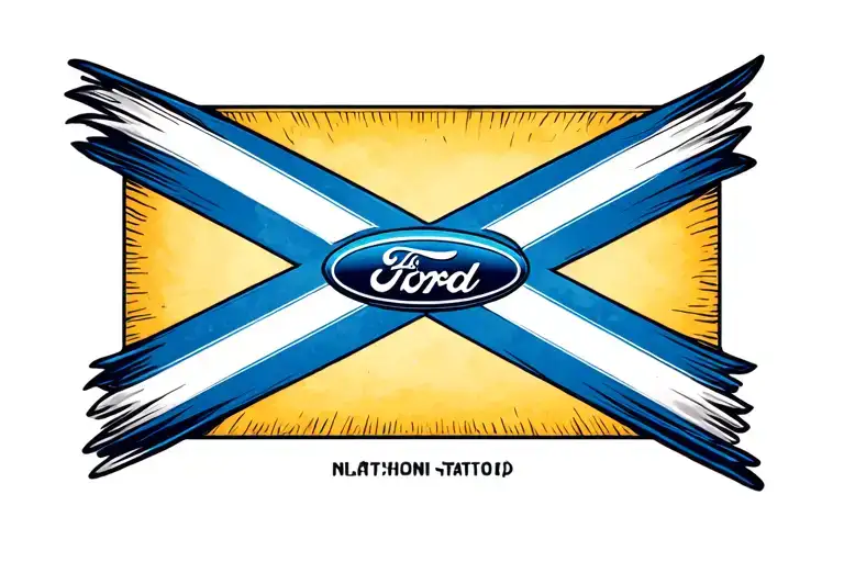 Ford Logo With A Scotland Flag