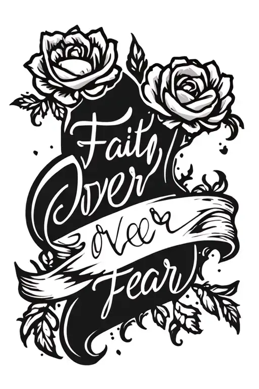 Faith Over Fear Cursive Lettering
