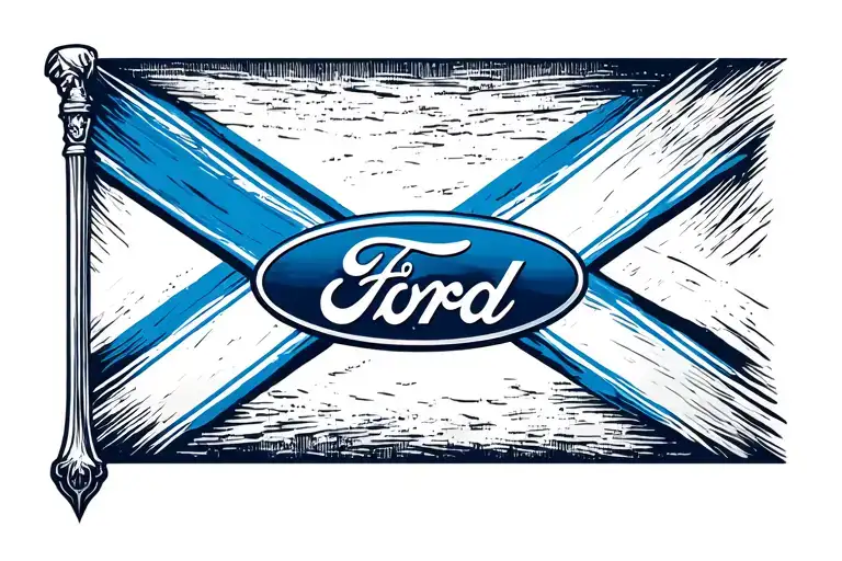 Ford Logo With A Scotland Flag