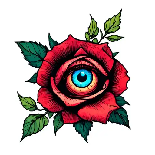 Flower With Opened Eye Symbol Integrated Ans Ist A Rose