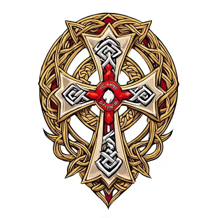 Celtic Cross W Usmc Insignia Hidden Within