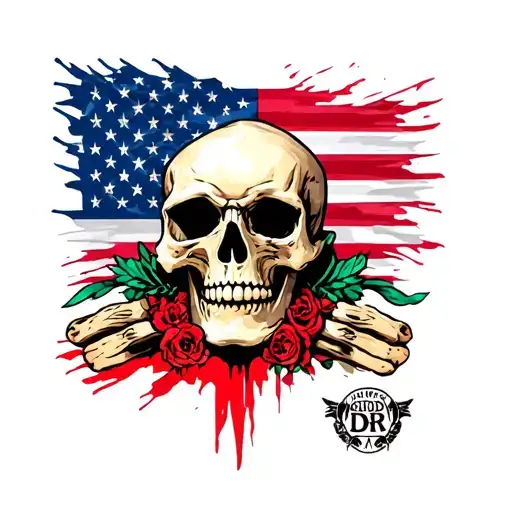 Skull With Reble Flag Incorporated