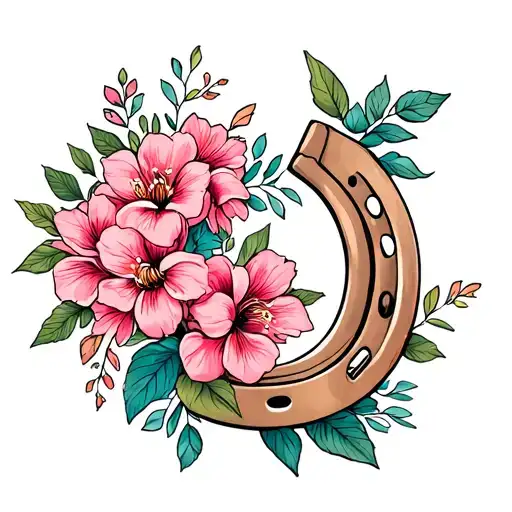 Horse Shoe Flowers Feminine