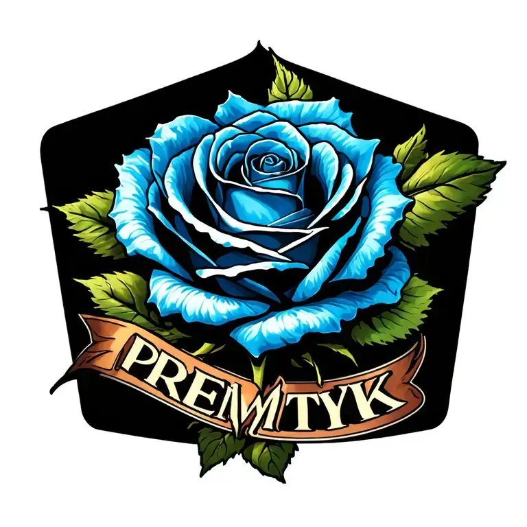 Blue Rose With A Name Intertwined Premtyk