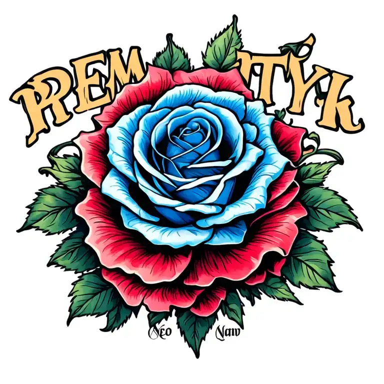 Blue Rose Intertwined With A Name Premtyk