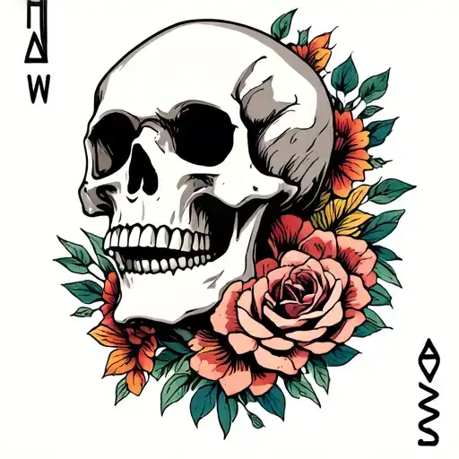Skull In Side A Card Featuring