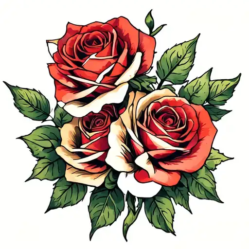 Tiget And Roses Entwined