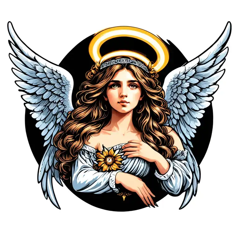 Angel Wings And Halo Ring