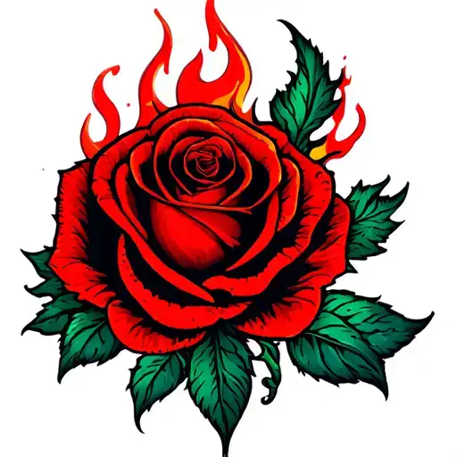 Fire Rose Symbol And Medusa