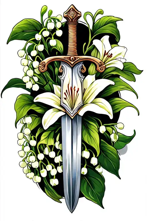 Sword With Lily Of The Valley Around The Handle
