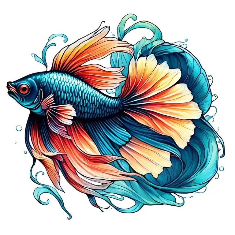 Betta Fish Swimming