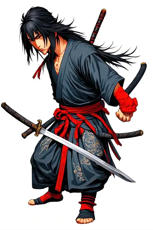 Kenshin Himura In Some Pocition With The Sword