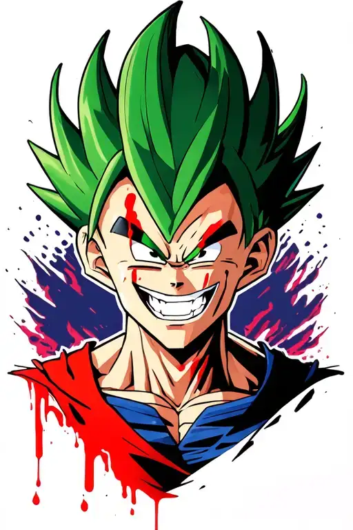 Dragon Ball Z Vegeta Badass Smile Blood Tattoo idea