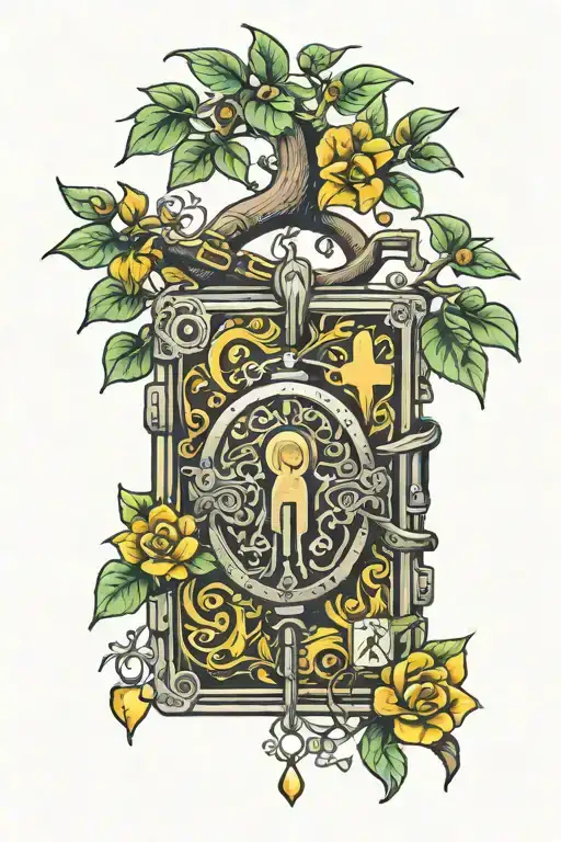Lock With Letter T And Money Tree