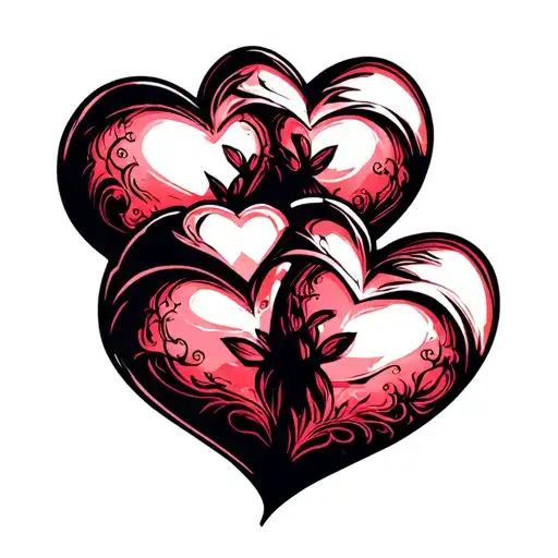 Soulmate 3 Hearts Symbolizing Love