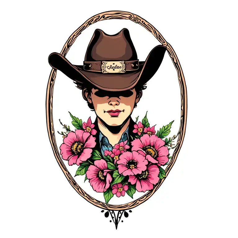 Cowboy Hat Pink Flowers