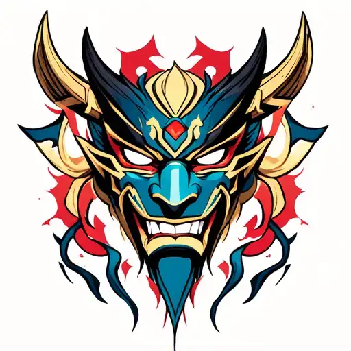 Tattoo Of Inosukes Mask From Demon Slayer