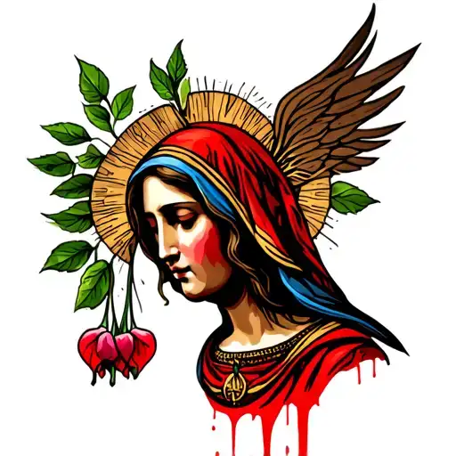 Bleeding Hearts Around Mother Mary