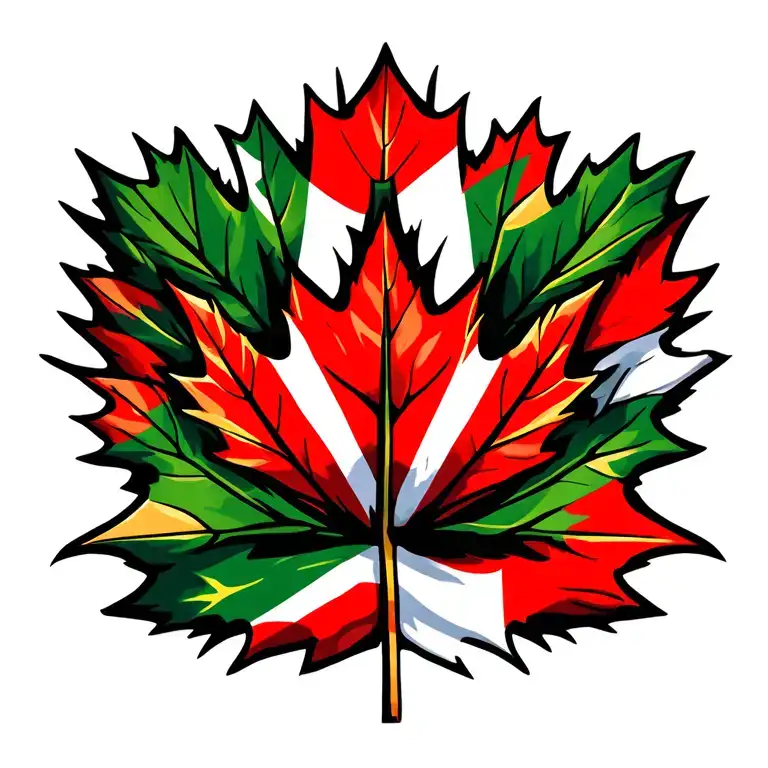 Costa Rica And Canada Flag Maple Leaf