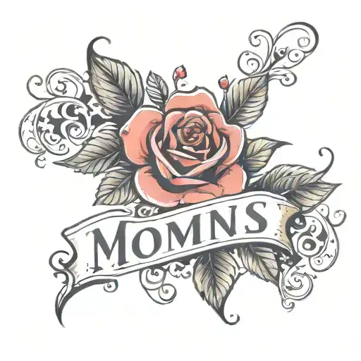 Moms Name With Rose Surrounded