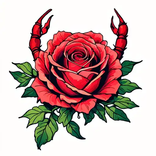 Scorpio Zodiac Symbol With Rose
