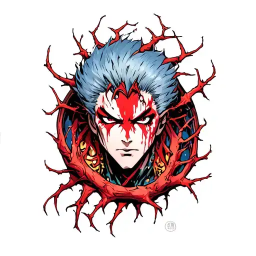 Jojo Bizarre Adventure Birthmark Thats Sewed Into The Skin With Thorns Tendrils And Some Lose Ends