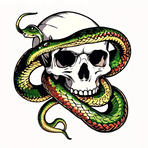 Skull With Snakes