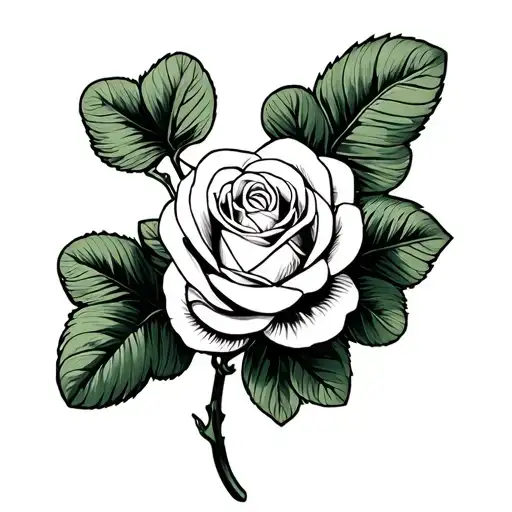 Shamrock Black White Rose
