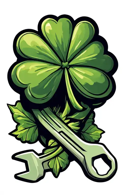 Irish Clover With A Wrench Intertwined