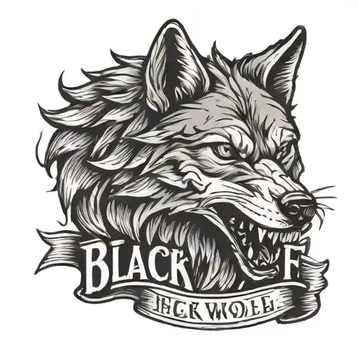 Angry Wolf With The Word Black On It