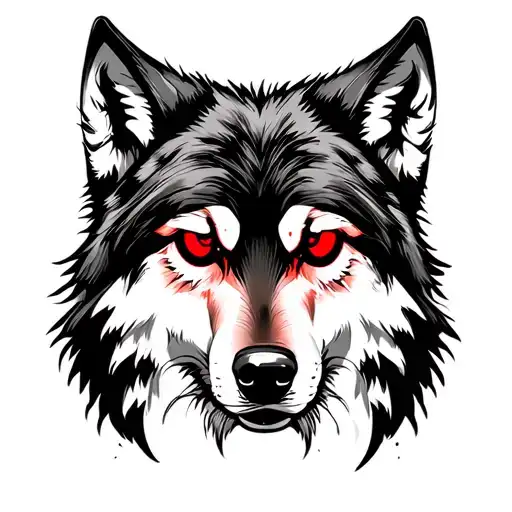 Black Wolf Red Eyes Red Fullmoon