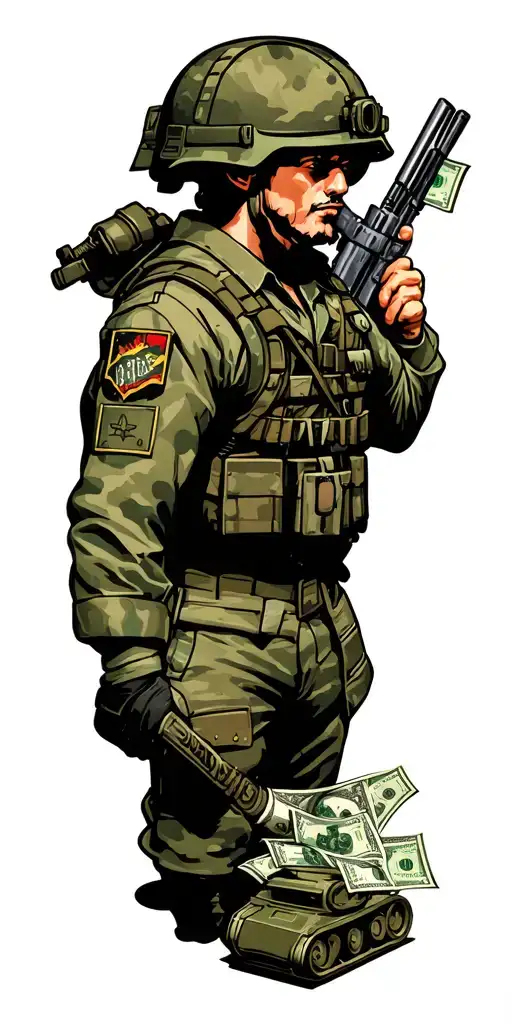 Army With Tanks And Money