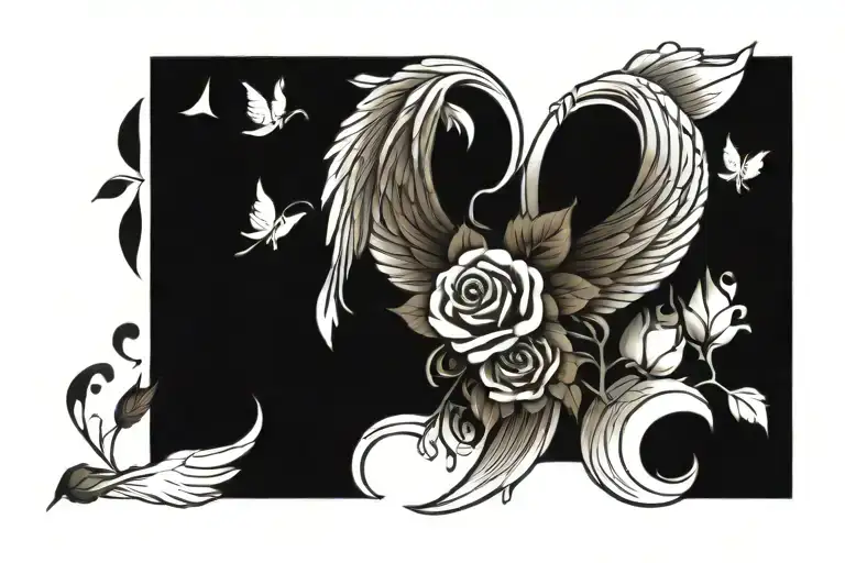 Angel Wings With Roses